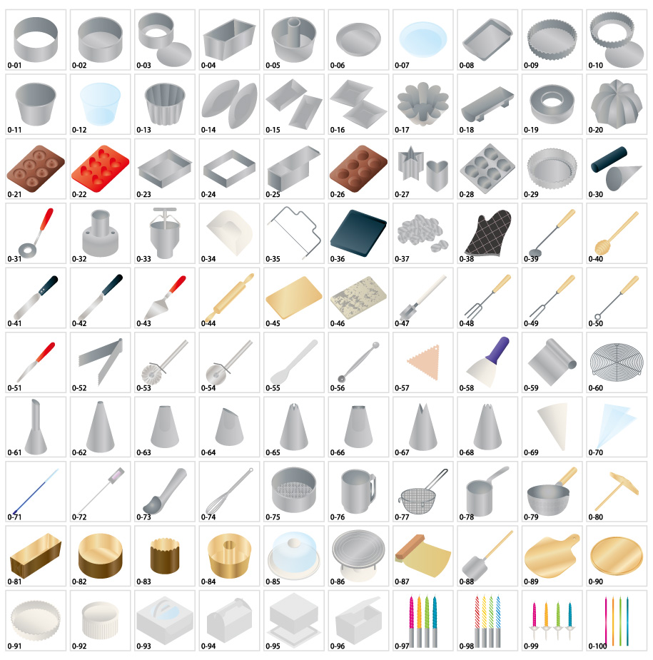 調理用具のイラスト素材　製菓編