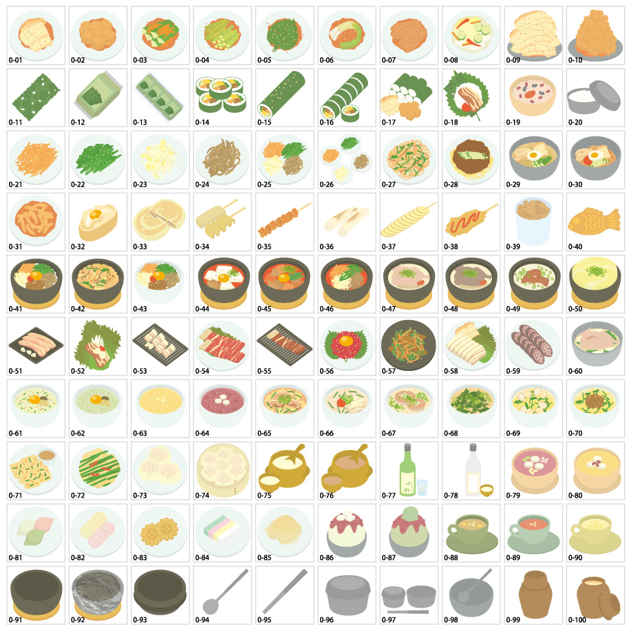 韓国料理のイラスト素材