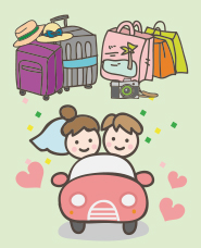 新婚旅行のイラスト素材